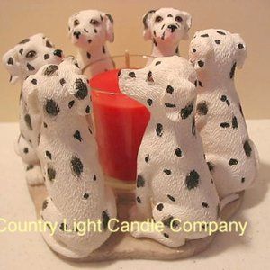 NEW Dalmatian Dog Breed Candle Holder Handpainted Ceramic Collectible NIB NWT